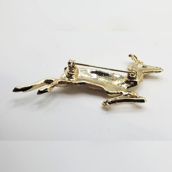 🟢3/$19🟢 2x Reindeer Brooches Settings Pin Blanks DIY Christmas Crafts - Picture 5 of 7